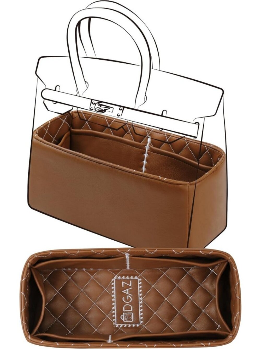 Leather Purse Organizer for Birkin Bag - Stylish & Functional Storage Solution
